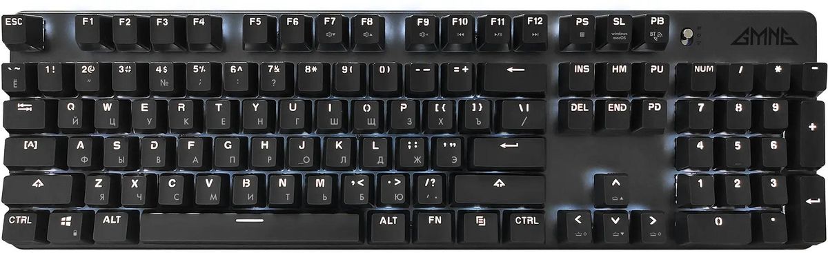 Клавиатура GMNG GG-KB785XW,  USB, Bluetooth/Радиоканал, c подставкой для запястий, черный серый [1901105]